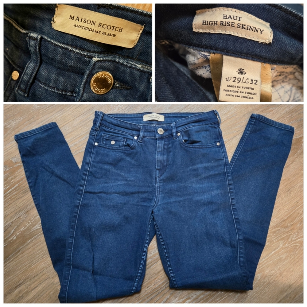 Maison Scotch Haut High-Rise Skinny Dark Blue Wash Jeans - W29/L32